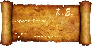 Kopacz Emese névjegykártya